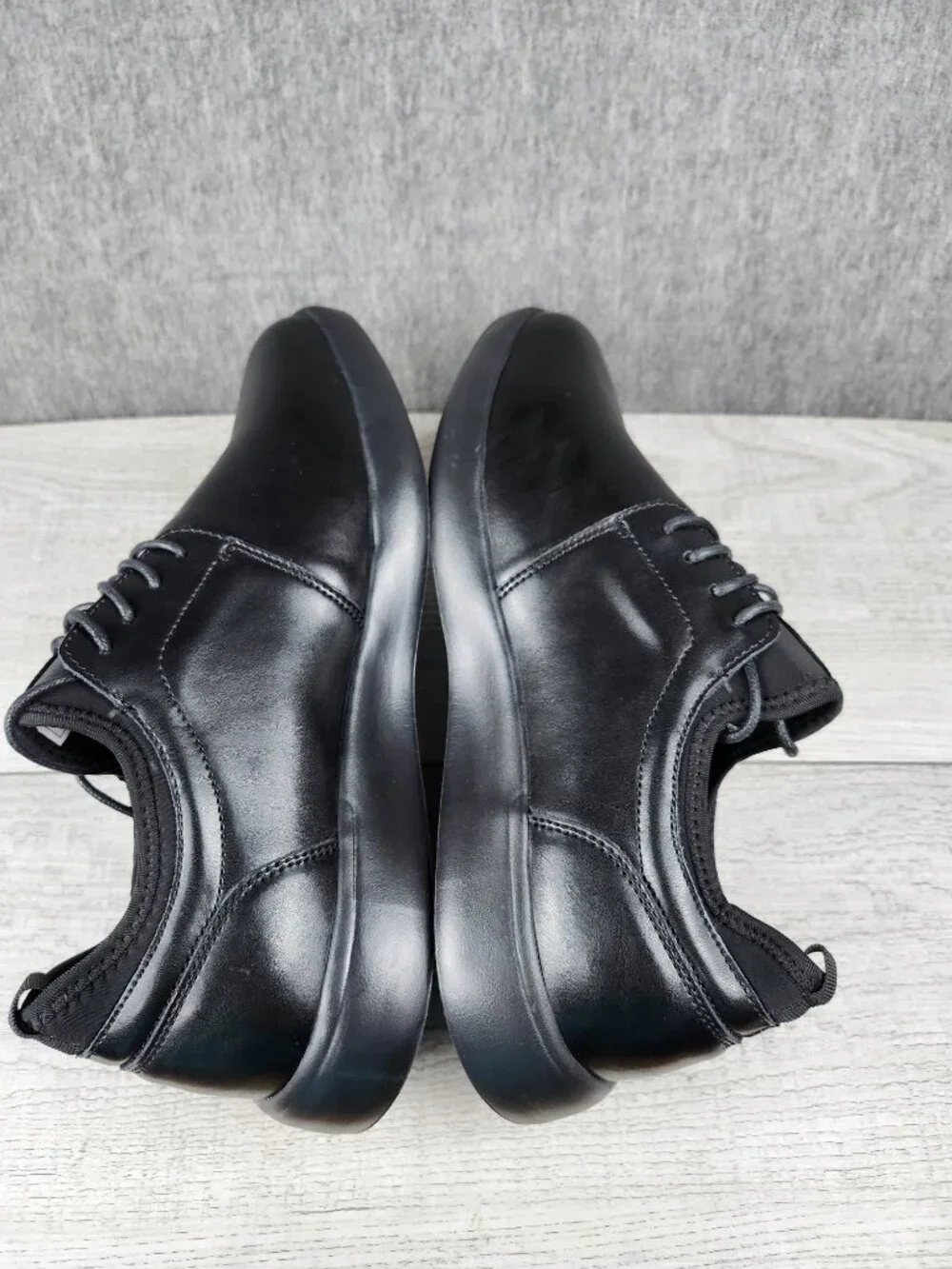OrthoComfoot Men Size EU43 (US 10) Orthopedic Black Leather Dress Shoes